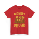 Monkey Squad Monkeys Animal T-Shirt - Red