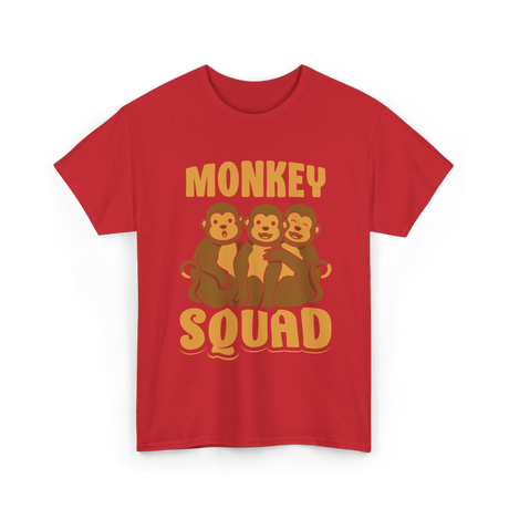 Monkey Squad Monkeys Animal T-Shirt - Red