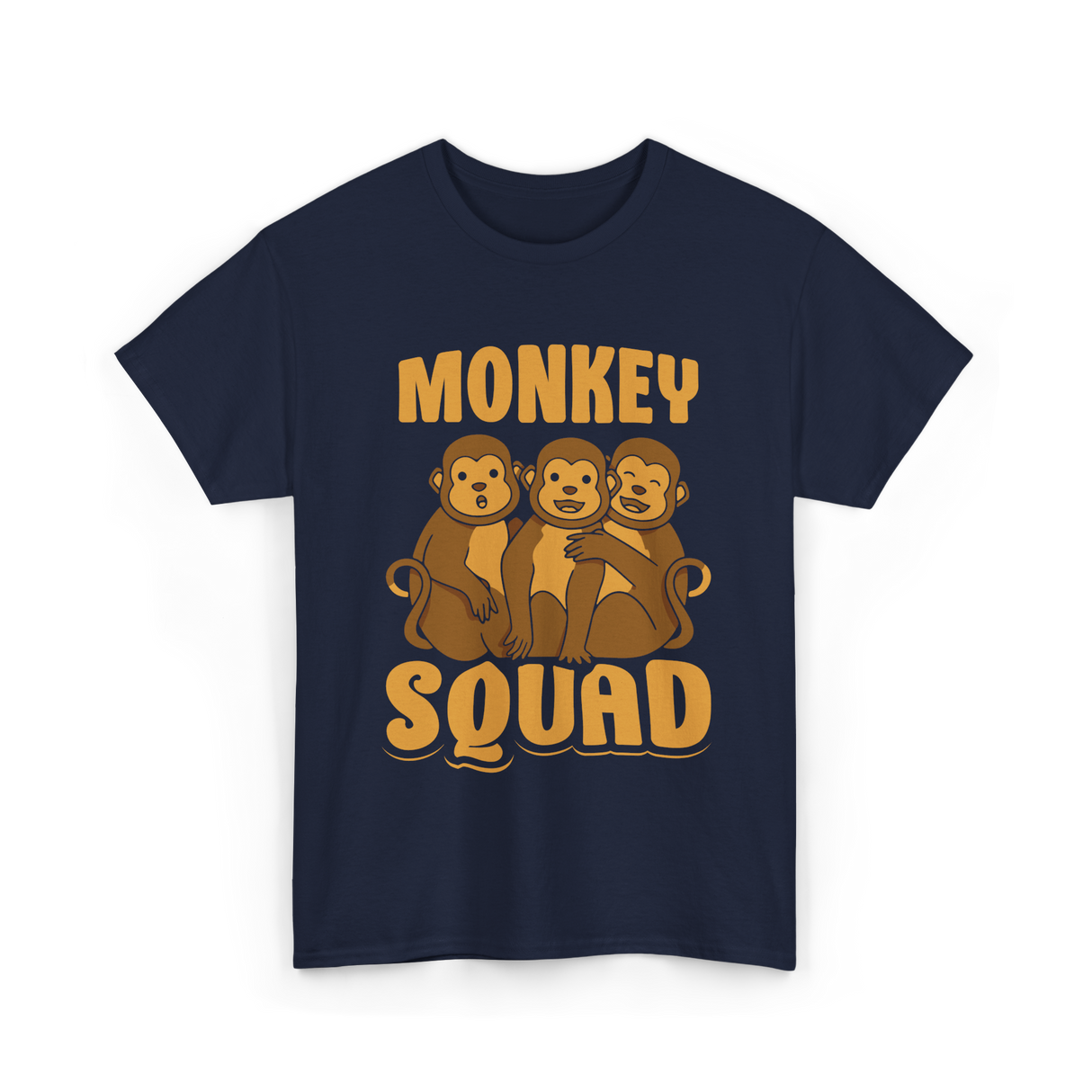 Monkey Squad Monkeys Animal T-Shirt - Navy