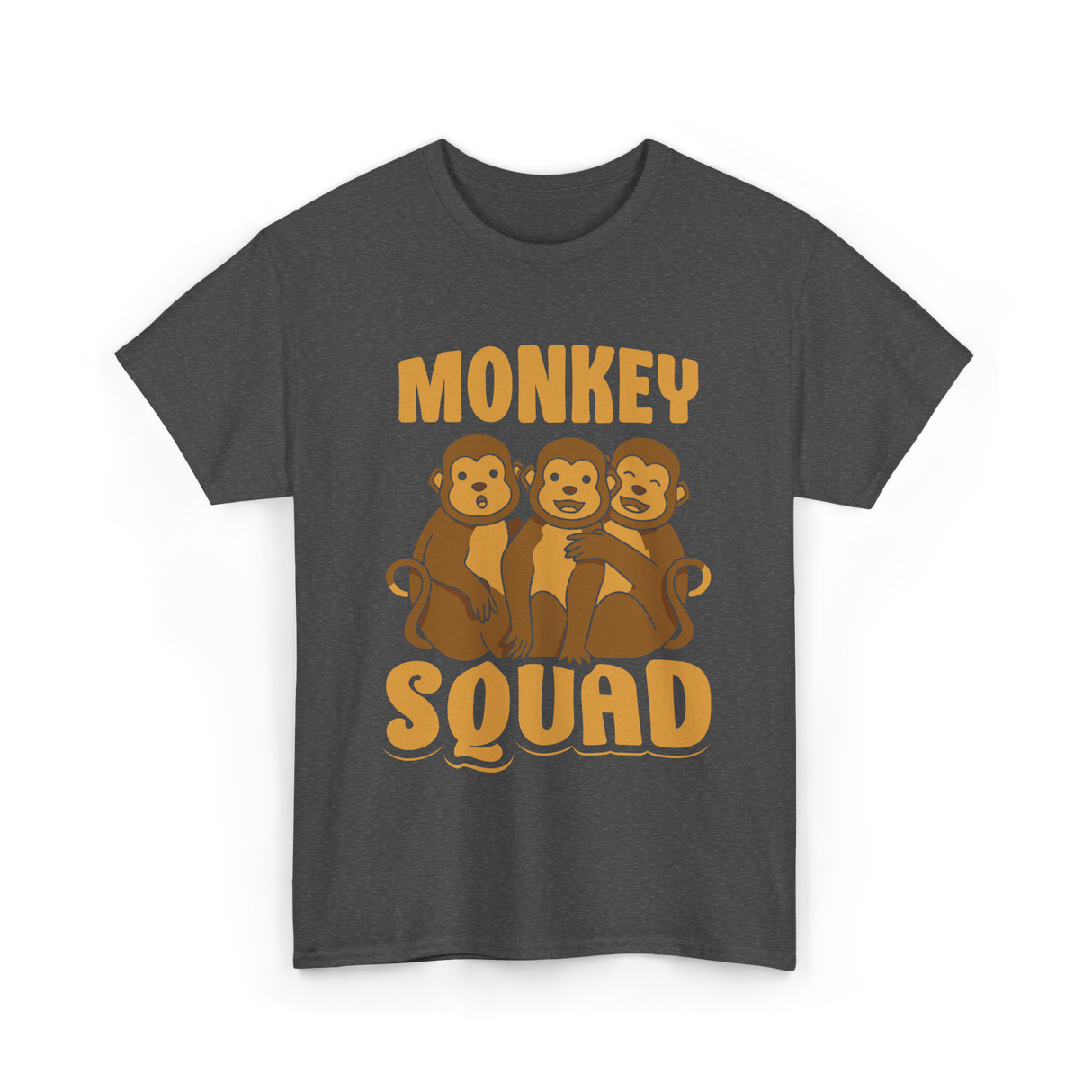 Monkey Squad Monkeys Animal T-Shirt - Dark Heather