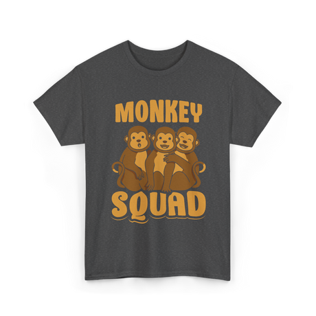 Monkey Squad Monkeys Animal T-Shirt - Dark Heather