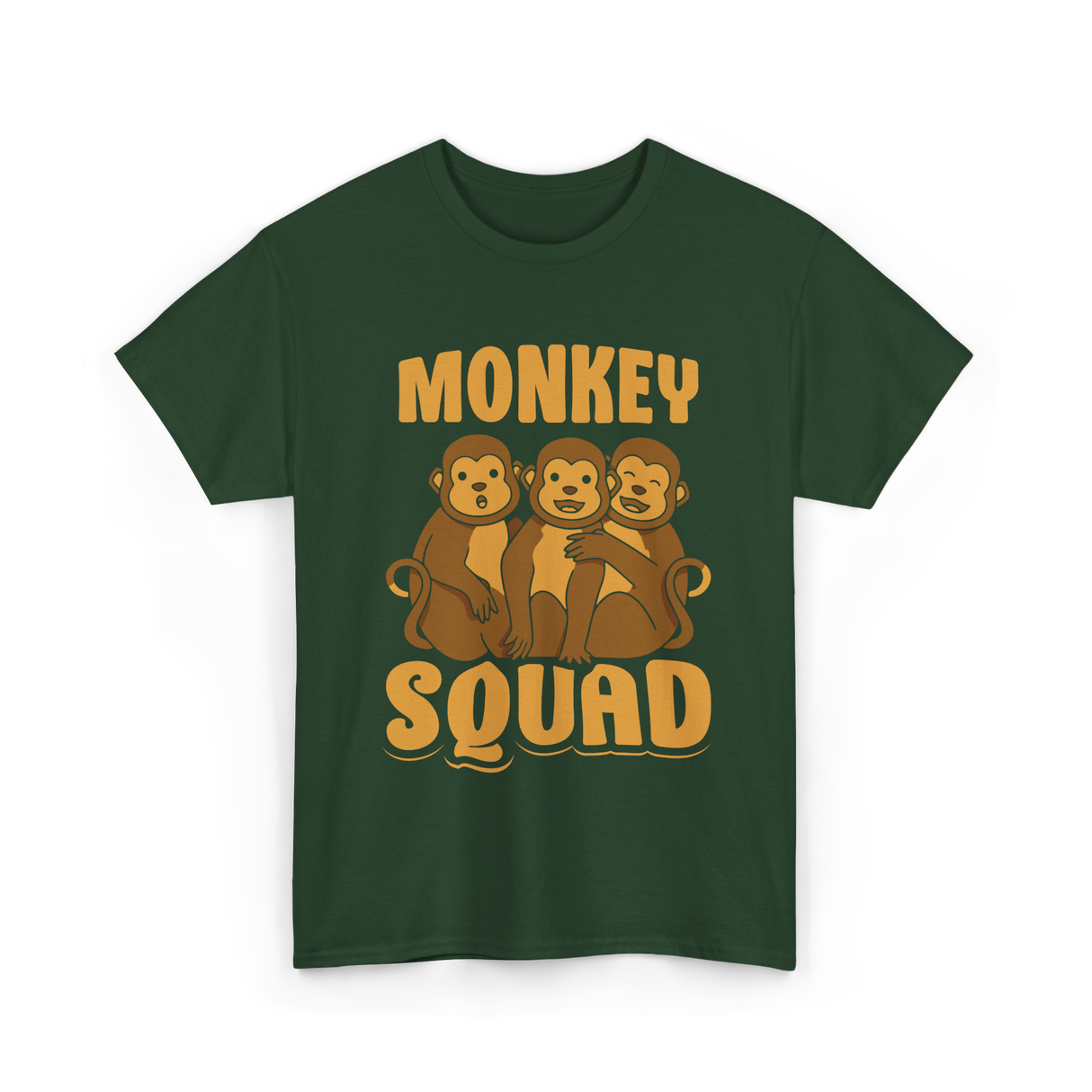 Monkey Squad Monkeys Animal T-Shirt - Forest Green