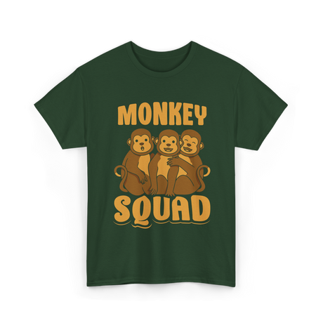 Monkey Squad Monkeys Animal T-Shirt - Forest Green