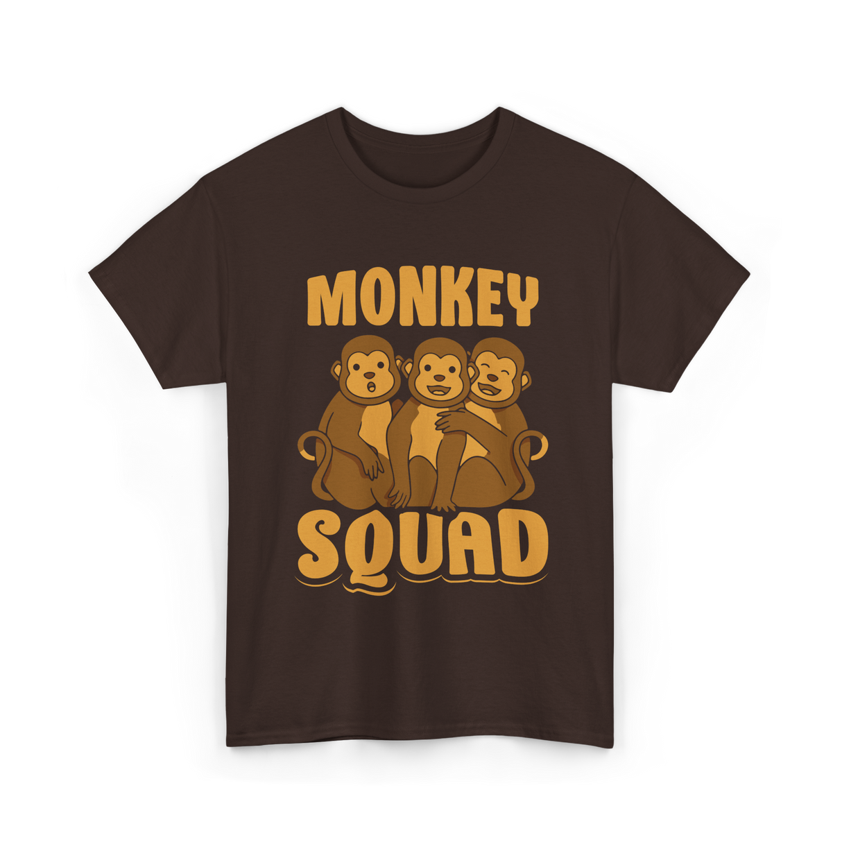 Monkey Squad Monkeys Animal T-Shirt - Dark Chocolate