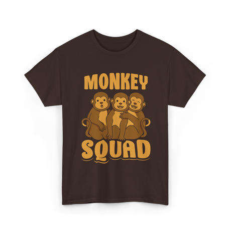 Monkey Squad Monkeys Animal T-Shirt - Dark Chocolate