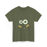 Monster Face Cute Costume T-Shirt - Military Green