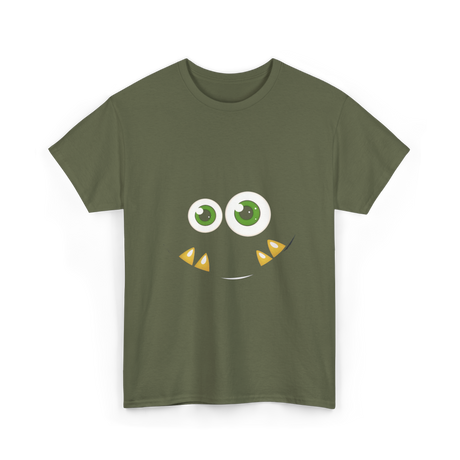 Monster Face Cute Costume T-Shirt - Military Green