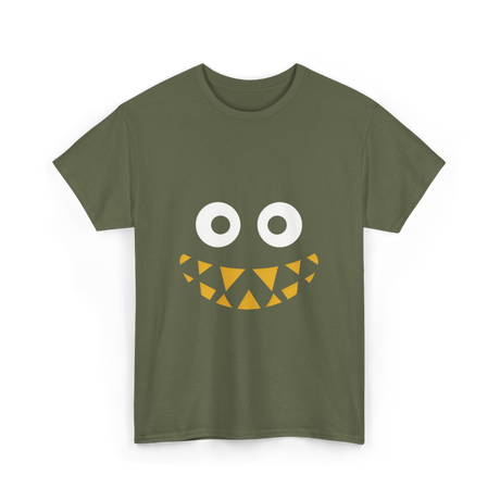 Monster Face Cute Monster T-Shirt - Military Green