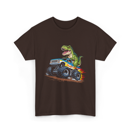Monster Truck Dinosaur Monster Truck T-Shirt - Dark Chocolate
