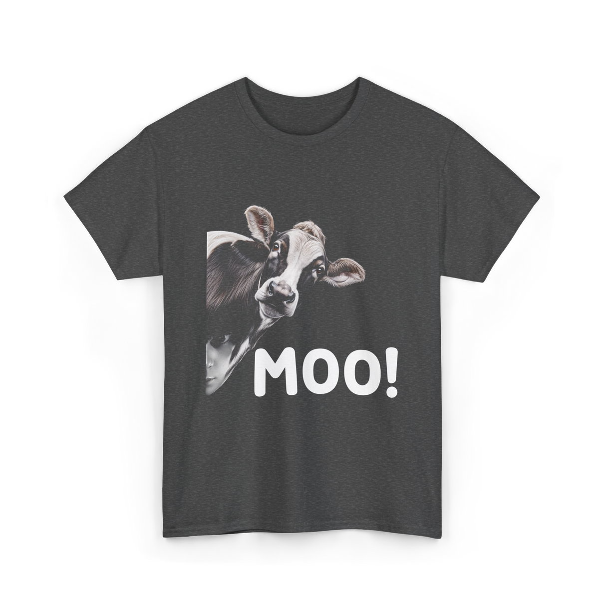 Moo Cow Animal T-Shirt - Dark Heather