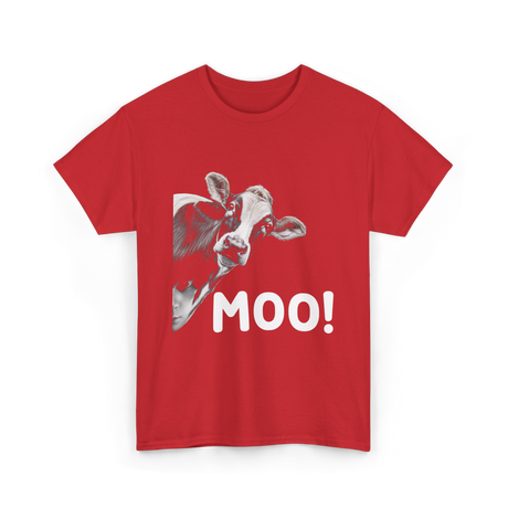 Moo Cow Animal T-Shirt - Red