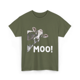 Moo Cow Animal T-Shirt - Military Green