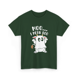 Moo I Mean Boo Cow T-Shirt - Forest Green