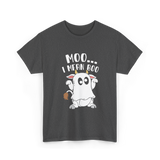 Moo I Mean Boo Cow T-Shirt - Dark Heather