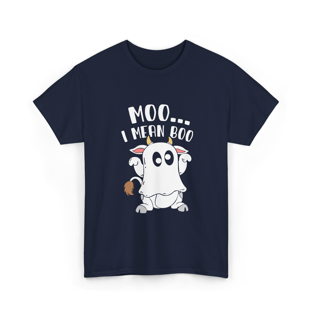 Moo I Mean Boo Cow T-Shirt - Navy