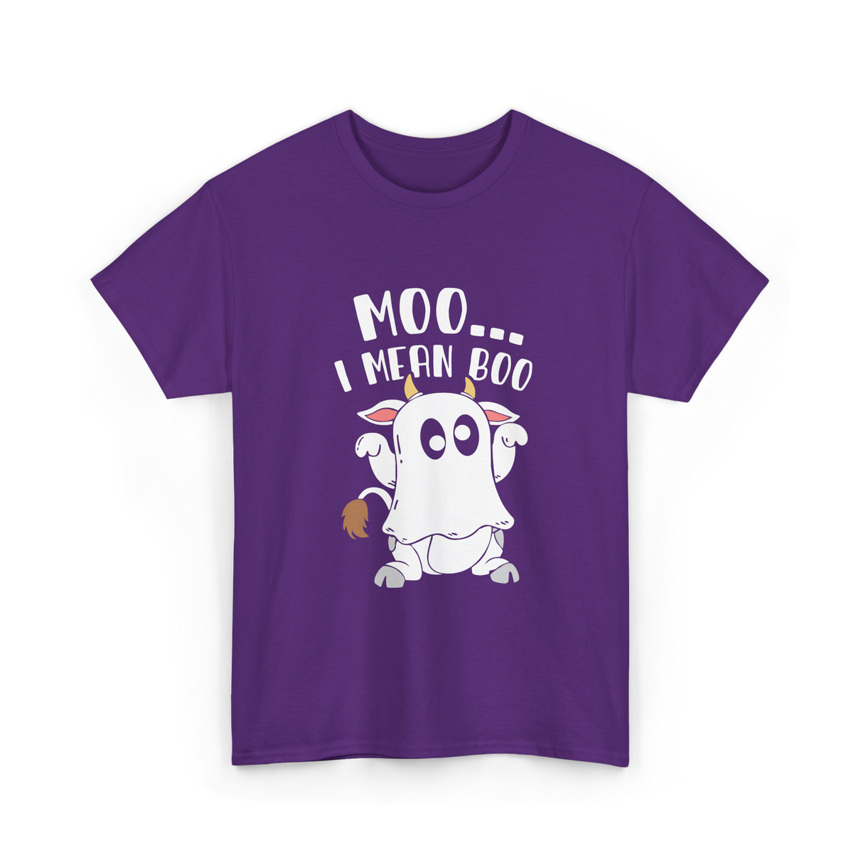 Moo I Mean Boo Cow T-Shirt - Purple