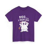 Moo I Mean Boo Cow T-Shirt - Purple