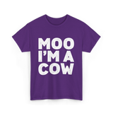 Moo I'm A Cow Cow Costume T-Shirt - Purple