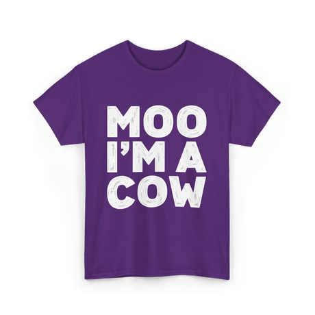 Moo I'm A Cow Cow Costume T-Shirt - Purple