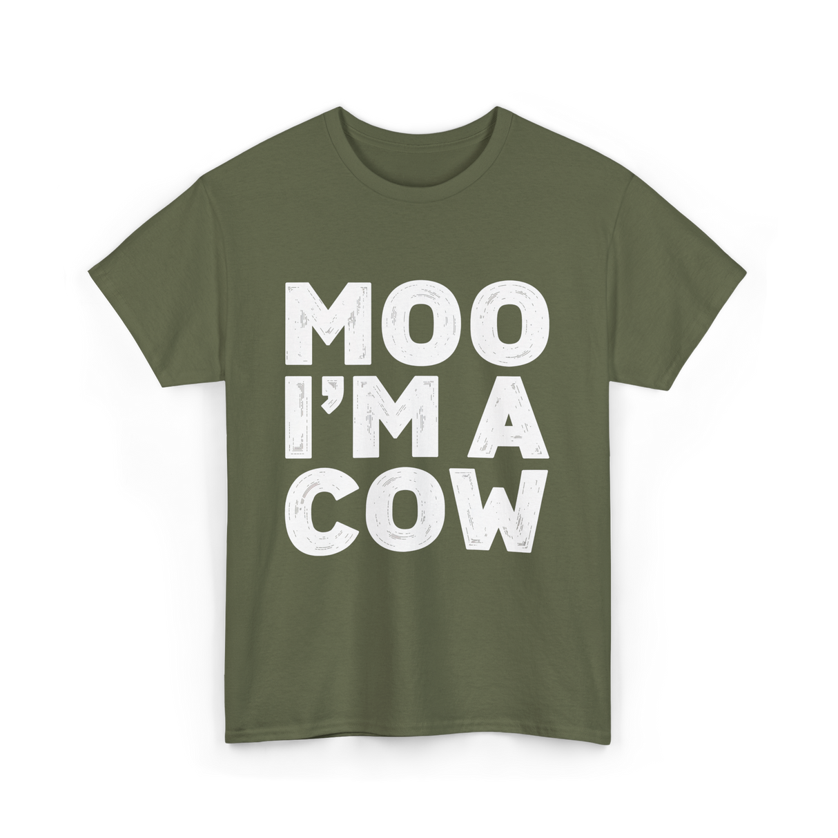 Moo I'm A Cow Cow Costume T-Shirt - Military Green