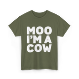 Moo I'm A Cow Cow Costume T-Shirt - Military Green