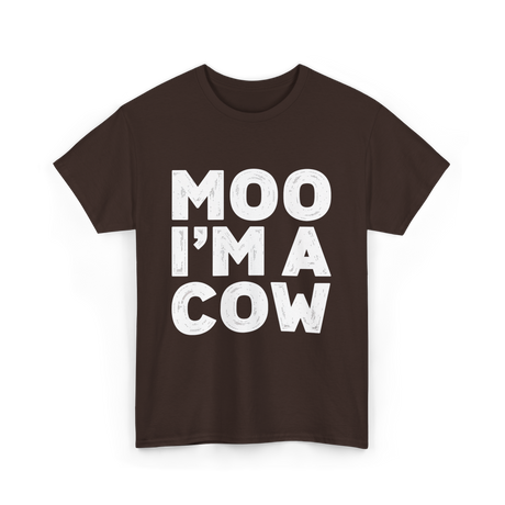 Moo I'm A Cow Cow Costume T-Shirt - Dark Chocolate