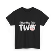 Moo Moo I'm Two Birthday Cow T-Shirt - Black