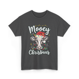 Mooey Christmas Cow Christmas T-Shirt - Dark Heather