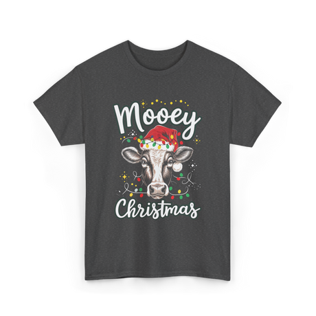 Mooey Christmas Cow Christmas T-Shirt - Dark Heather