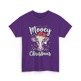 Mooey Christmas Cow Christmas T-Shirt - Purple