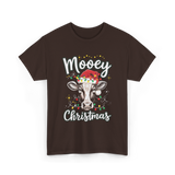 Mooey Christmas Cow Christmas T-Shirt - Dark Chocolate