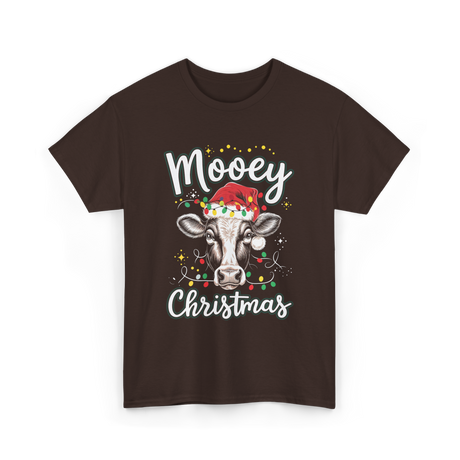 Mooey Christmas Cow Christmas T-Shirt - Dark Chocolate