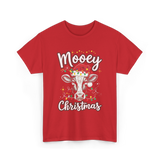 Mooey Christmas Cow Christmas T-Shirt - Red