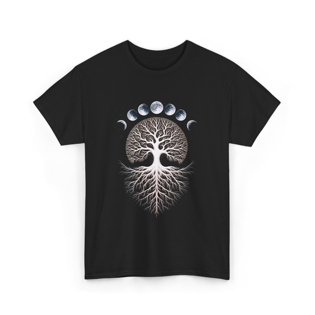 Moon Phases Meditation T-Shirt - Black