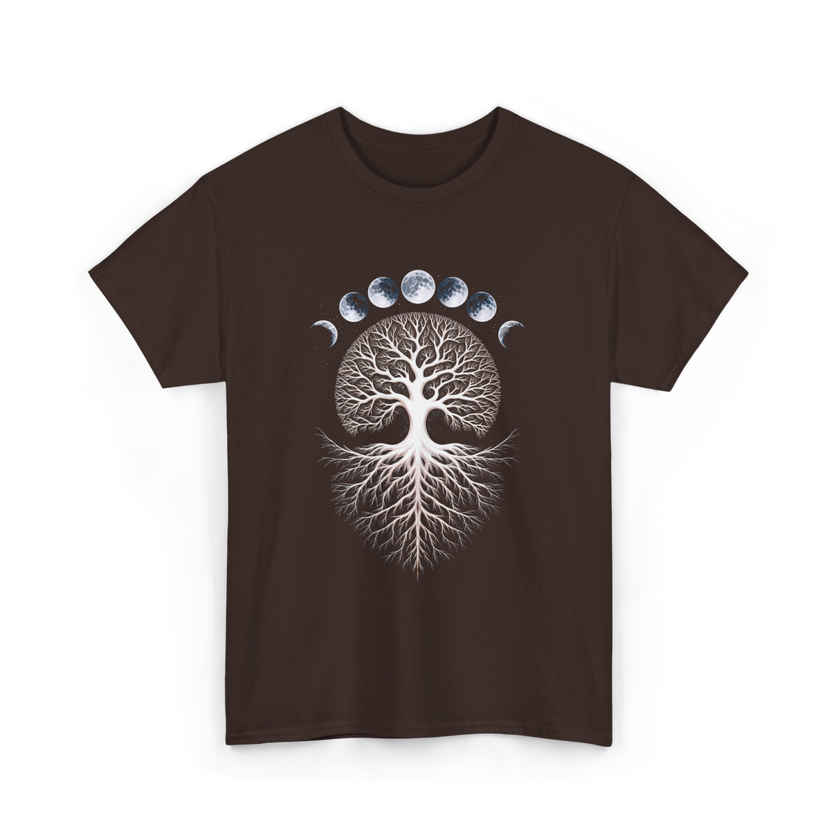 Moon Phases Meditation T-Shirt - Dark Chocolate