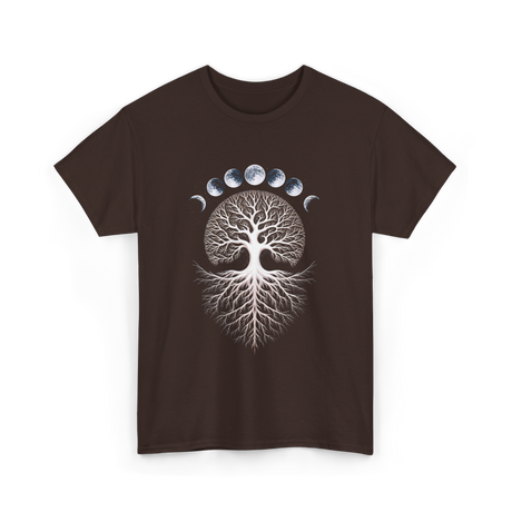 Moon Phases Meditation T-Shirt - Dark Chocolate