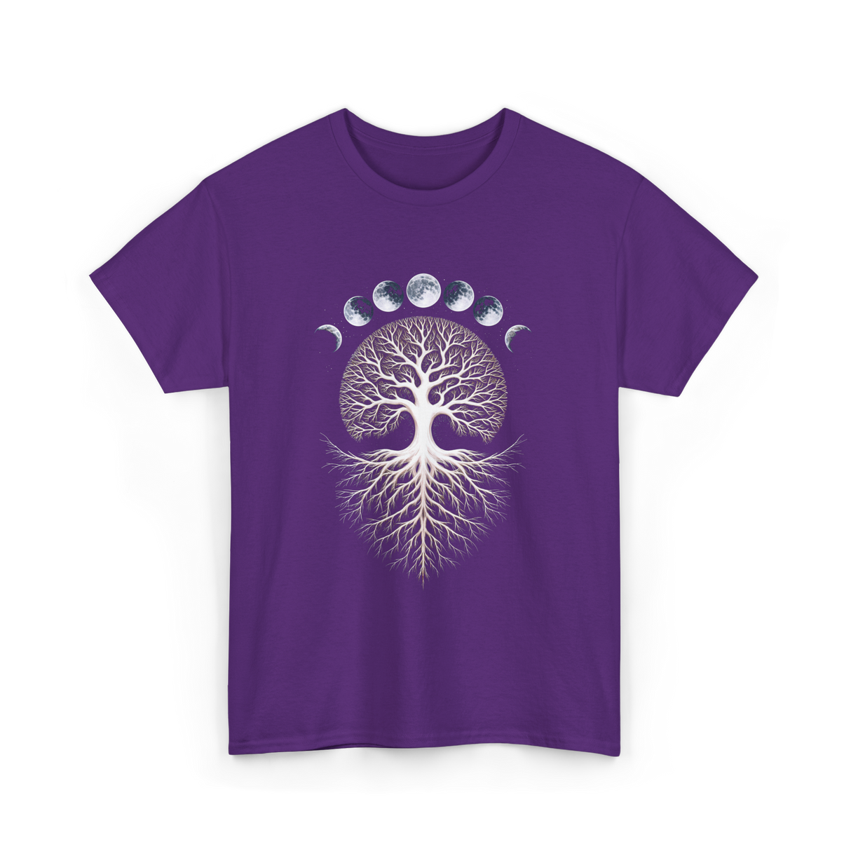 Moon Phases Meditation T-Shirt - Purple