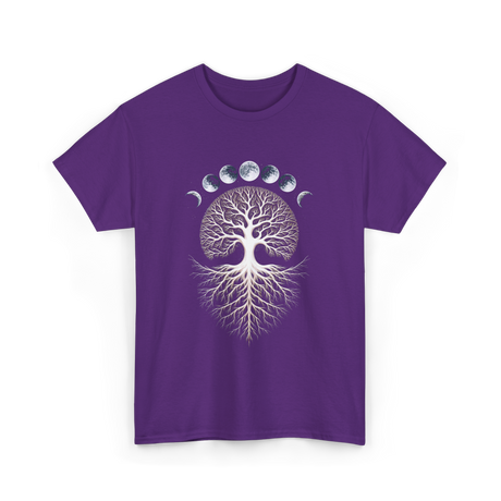 Moon Phases Meditation T-Shirt - Purple