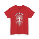 Moon Phases Meditation T-Shirt - Red