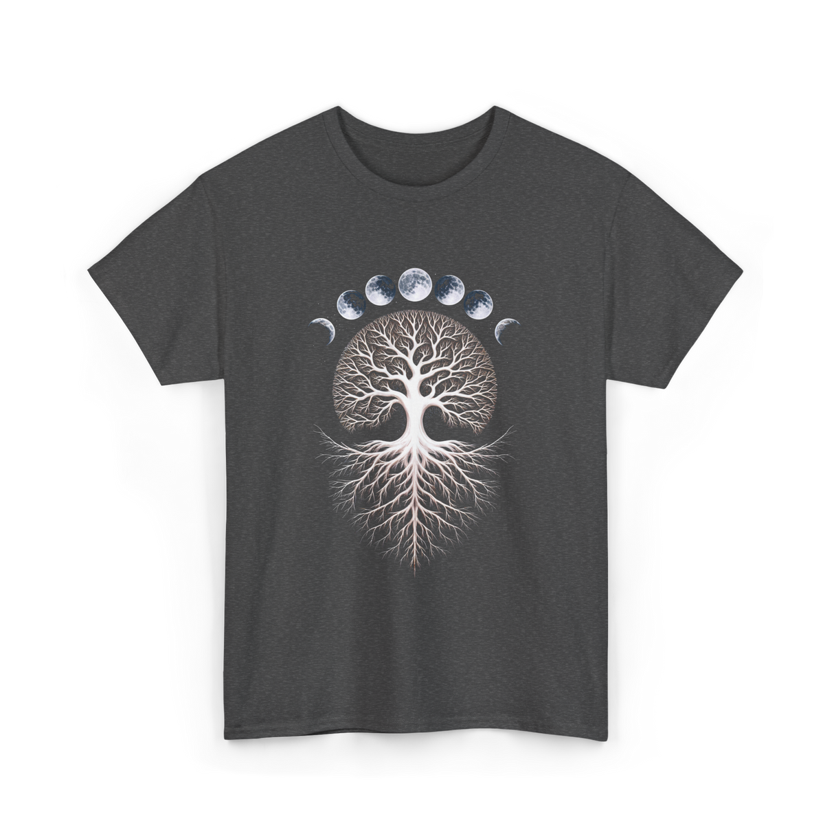 Moon Phases Meditation T-Shirt - Dark Heather