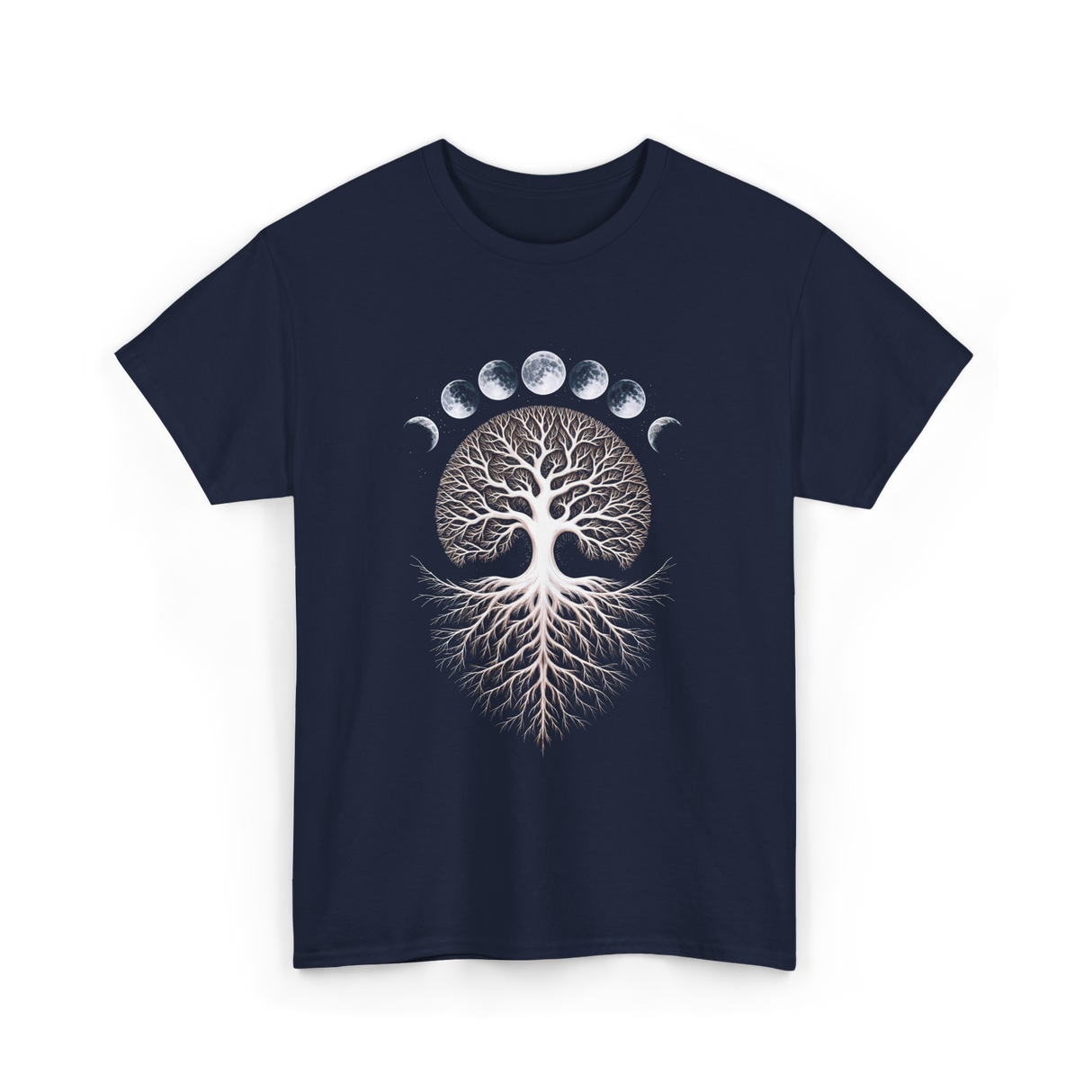 Moon Phases Meditation T-Shirt - Navy