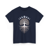 Moon Phases Meditation T-Shirt - Navy