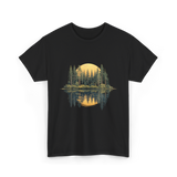 Moonlight Forest Nature Landscape T-Shirt - Black