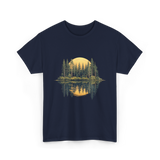 Moonlight Forest Nature Landscape T-Shirt - Navy