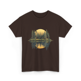 Moonlight Forest Nature Landscape T-Shirt - Dark Chocolate