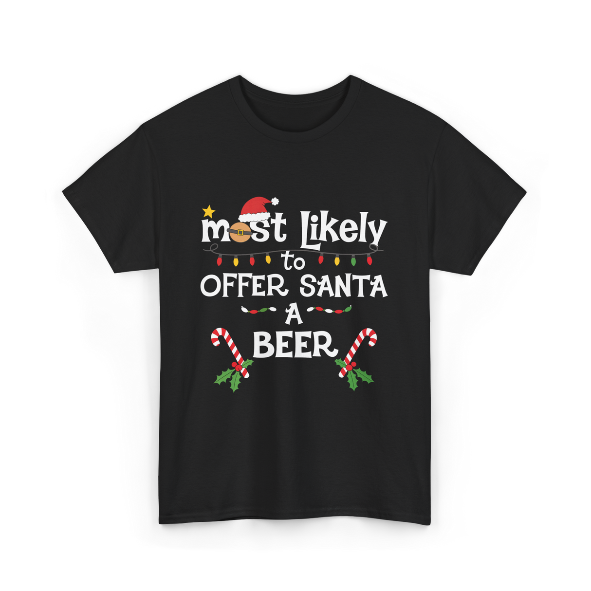 Most Likely Offer Santa Beer T-Shirt - Black