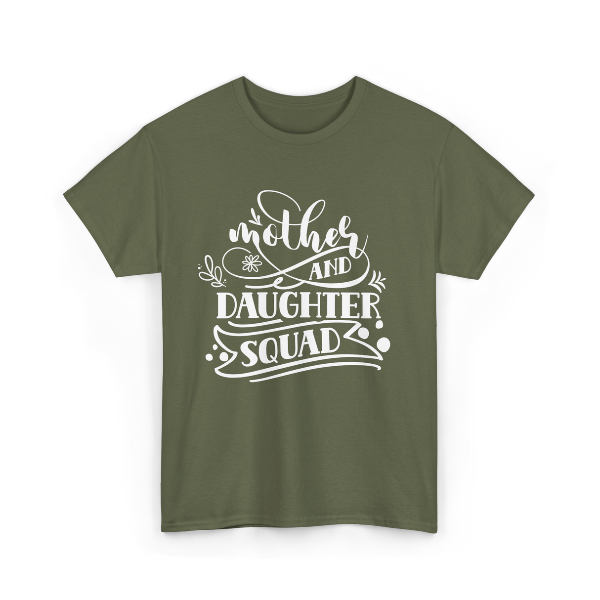 Mother and Daughter Squad Family T-Shirt - Military Green