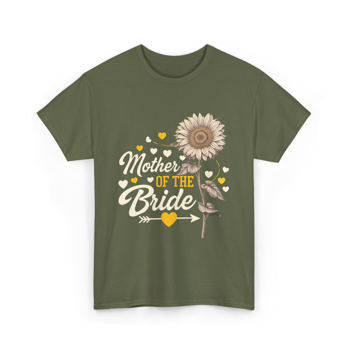 Mother of the Bride Wedding T-Shirt - Military Green