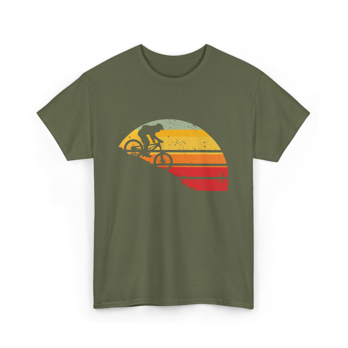 Mountain Bike Downhill Biking Cycling T-Shirt - Military Green