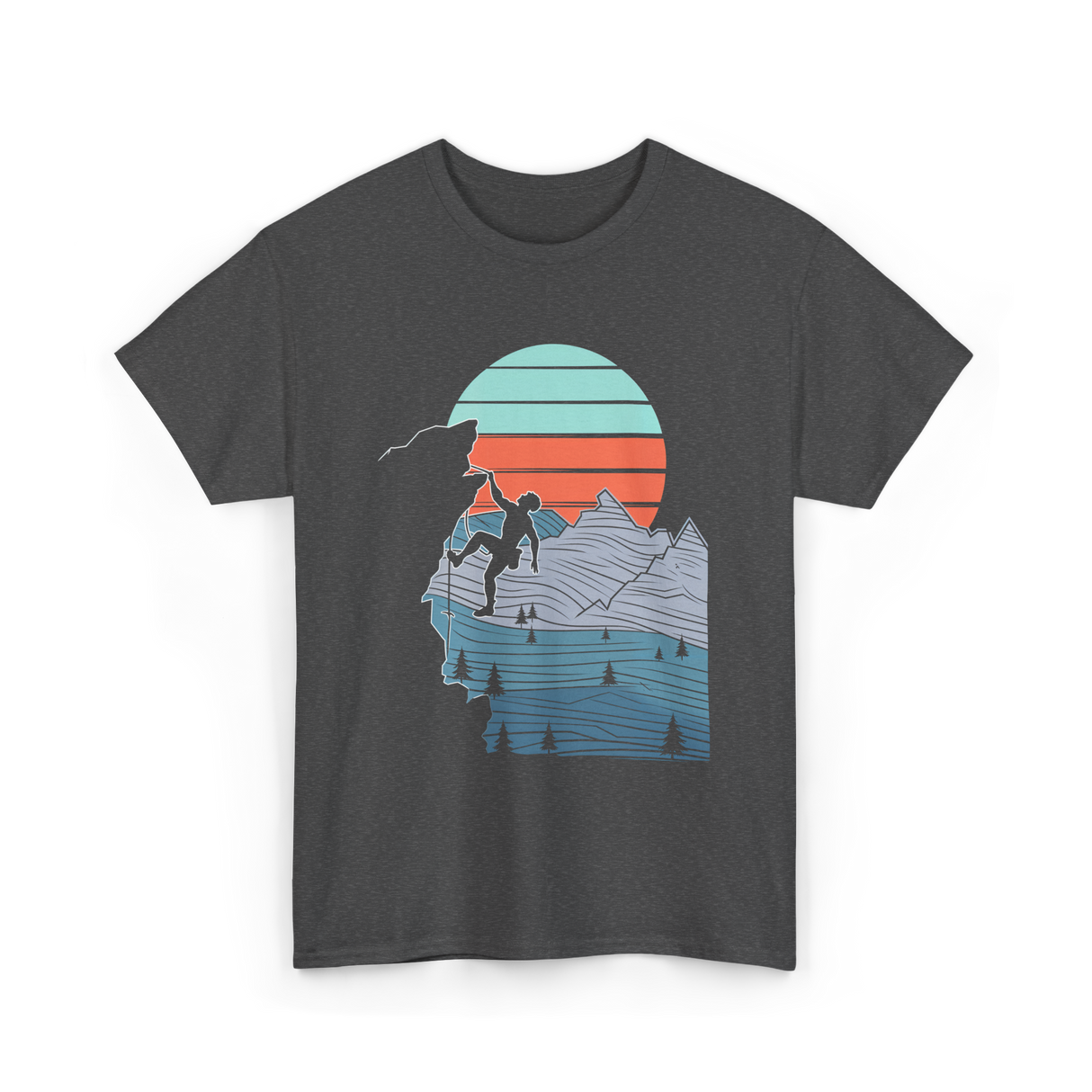 Mountain Climber Rock Climbing Adventure T-Shirt - Dark Heather